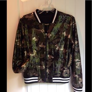 🎁NWT Madden Sequinned Camo Bomber Jacket S